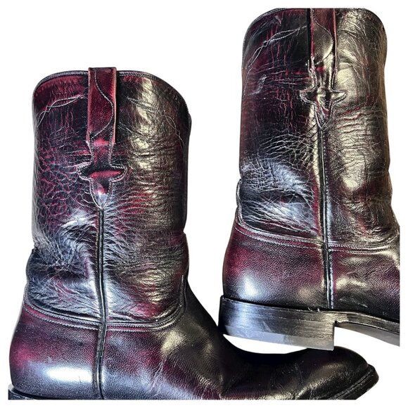 Lucchese Handmade Oxblood Classic Leather Western Boots– Men’s Size 10.5 D - Picture 7 of 16